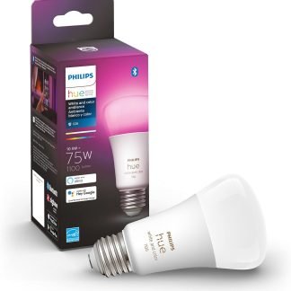 Philips Hue Smart 75W A19 Avec Alexa Ambiance blanche et colorée, lumière à changement de couleur Fonctionne avec Alexa, Google Assistant et Apple Homekit