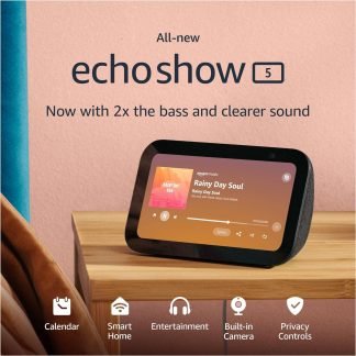 Echo Show 5 Tout nouvel model (3e génération) | Écran intelligent avec 2 fois plus de basses et un son plus clair Avec Alexa, PETITE TAILLE, SON PLUS GRAND.