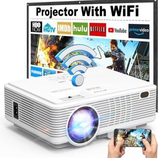 Video projecteur 8500 lumens, projecteur de bureau et maison 1080P avec haut-parleur pour intérieure et extérieure