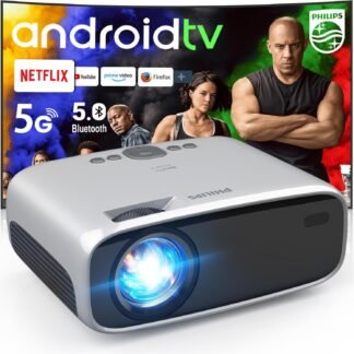 Video Projecteur TV Android PHILIPS Neopix Prime 2 Google TV avec des applications et WiFi 5G Bluetooth Netflix