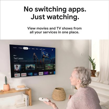 Google Chromecast avec Google TV, en blanc, transforme votre téléviseur en une Smart TV