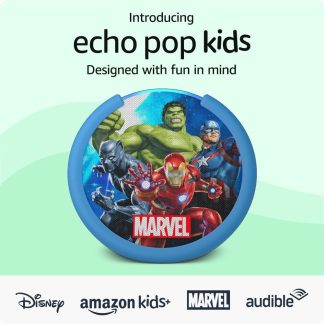 Echo Pop Enfants | Conçu pour les enfants, avec contrôle parental | Les Vengeurs de Marvel Enceinte intelligente avec Alexa