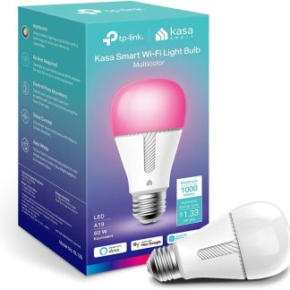Kasa Ampoule intelligente, ampoule à changement de couleur à intensité variable, fonctionne avec Alexa et Google Home Kasa Ampoule intelligente, ampoule.